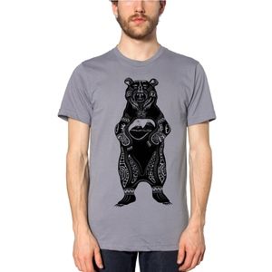 BEAR TRIBAL Graphic Tee Print T-Shirt XL